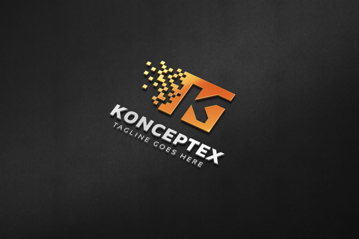 Download Шаблон логотипа "Konceptex K Pixel Letter Logo Template" / Konceptex K Pixel Letter Logo Template - Шаблон логотипа на тему графика brand data designer development digital electronic identity internet k letter logo kinetic kit kite matrix media multimedia network pixel professional