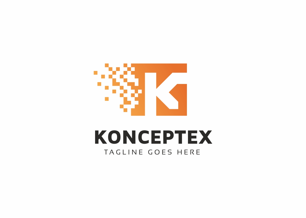 Download Шаблон логотипа "Konceptex K Pixel Letter Logo Template" / Konceptex K Pixel Letter Logo Template - Шаблон логотипа на тему графика brand data designer development digital electronic identity internet k letter logo kinetic kit kite matrix media multimedia network pixel professional
