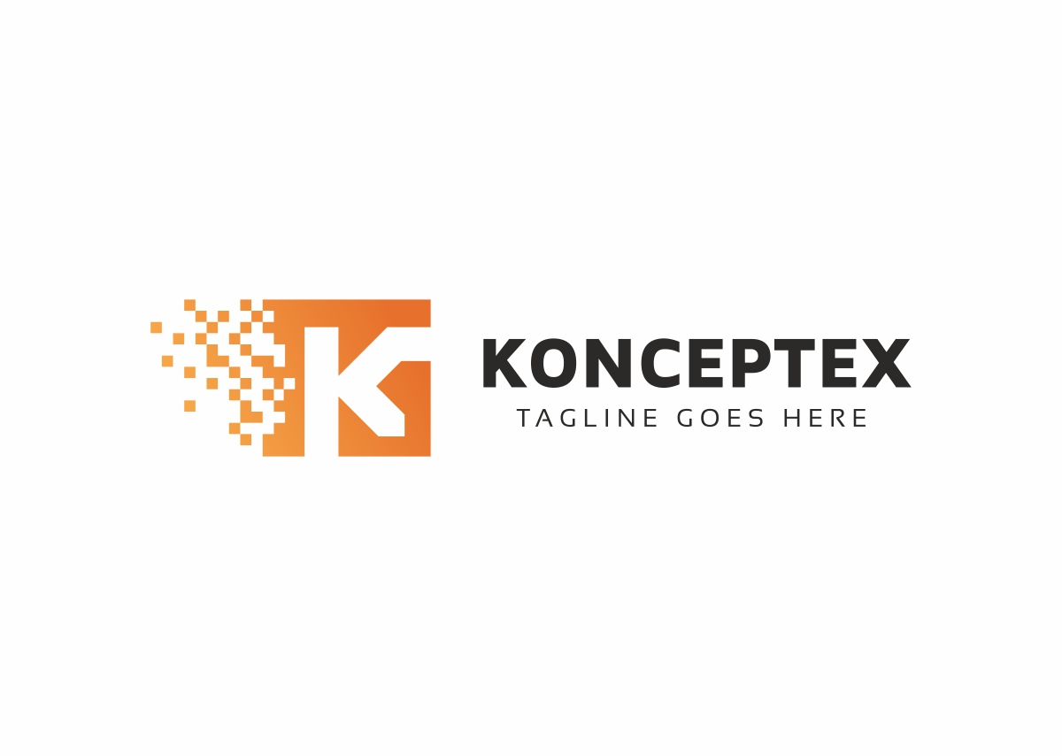 Download Шаблон логотипа "Konceptex K Pixel Letter Logo Template" / Konceptex K Pixel Letter Logo Template - Шаблон логотипа на тему графика brand data designer development digital electronic identity internet k letter logo kinetic kit kite matrix media multimedia network pixel professional
