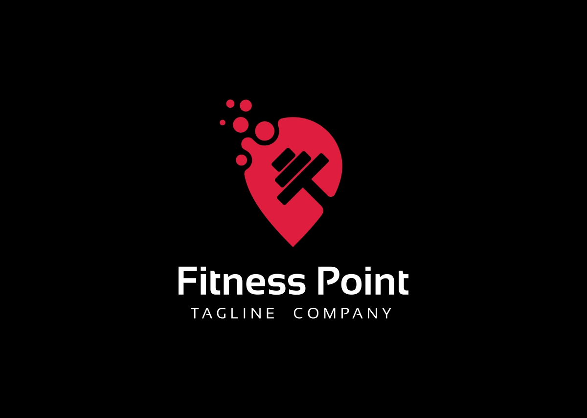 Download Шаблон логотипа "Fitness Point Logo Template" / Fitness Point Logo Template - Шаблон логотипа на тему графика branding club exercise exercises fit fitness center place green gym location gymnasium health healthy human instructor power professional strength strong