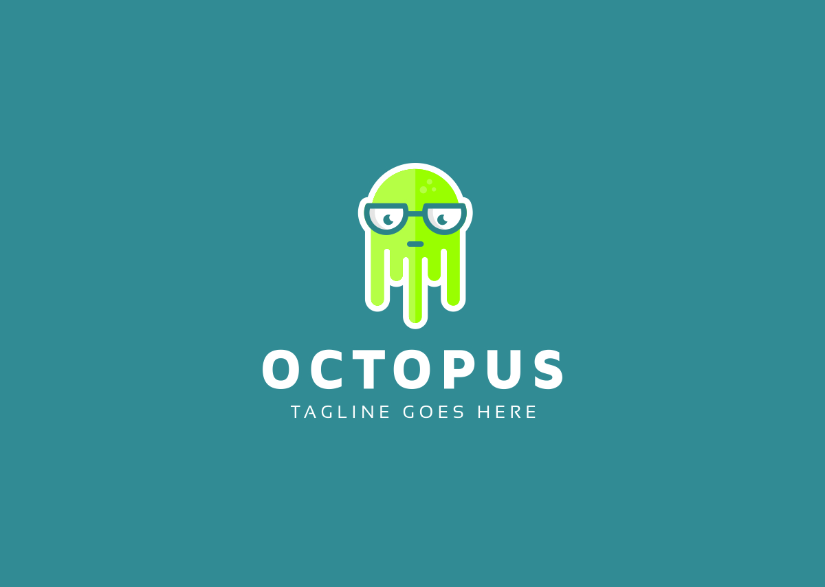 Download Шаблон логотипа "Octopus - Logo Template" / Octopus - Logo Template - Шаблон логотипа на тему графика animal catoon character child creature cute funny kids logo ocean octopus octopus logo sea simple tentacle tentacles water beach club