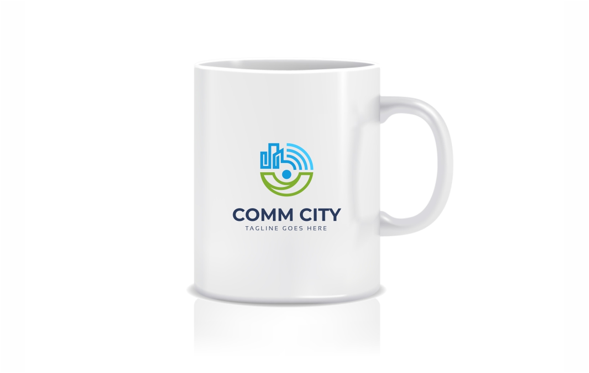 Download Шаблон логотипа "Communication City Logo Template" / Communication City Logo Template - Шаблон логотипа на тему графика app blue chat city communication community date event forum happy internet social software talk town connect creation film group image
