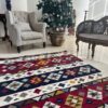 سجادة، سجادة كليم، صوف 100% مقاس 210×155 سم، ديكور يدوي متعدد الالوان من انتاج ايجيبت أنتيكس - Image 2
