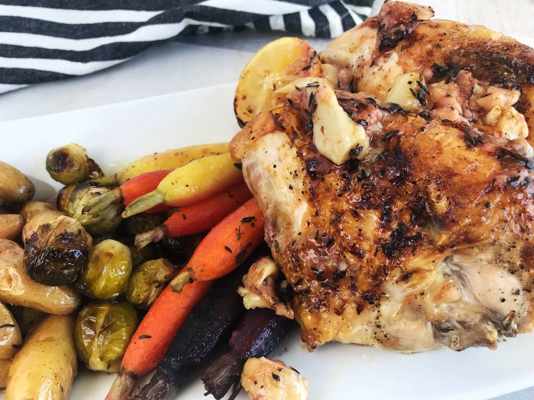 Chicken Sheet Pan Dinner: Garlic Lemon Chicken and Vegetables