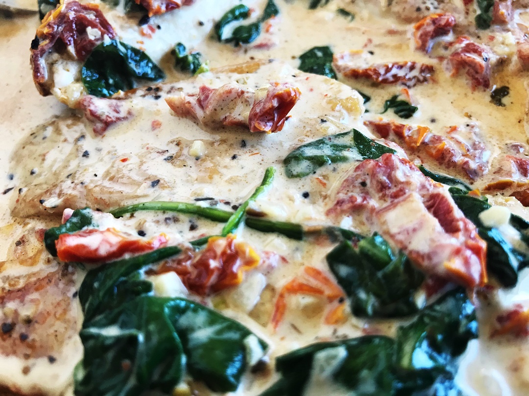 Chicken Florentine with Sun-Dried Tomato Cream Sauce - Sister Spice