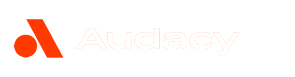 Audacy podcast player badge