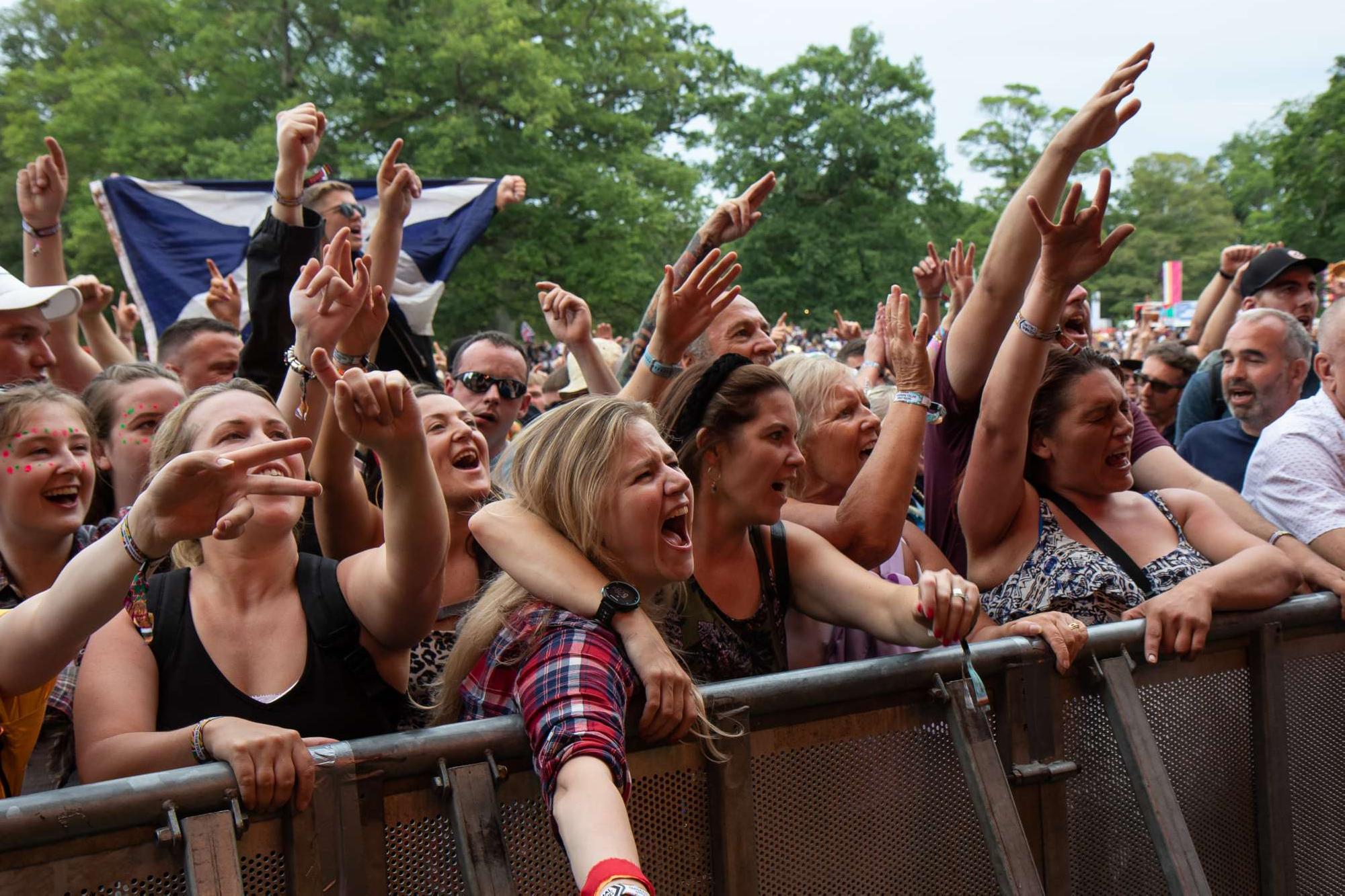 The crowd enjoying Kendal Calling 2019 at Lowther Deer Park in Kendal, England. 