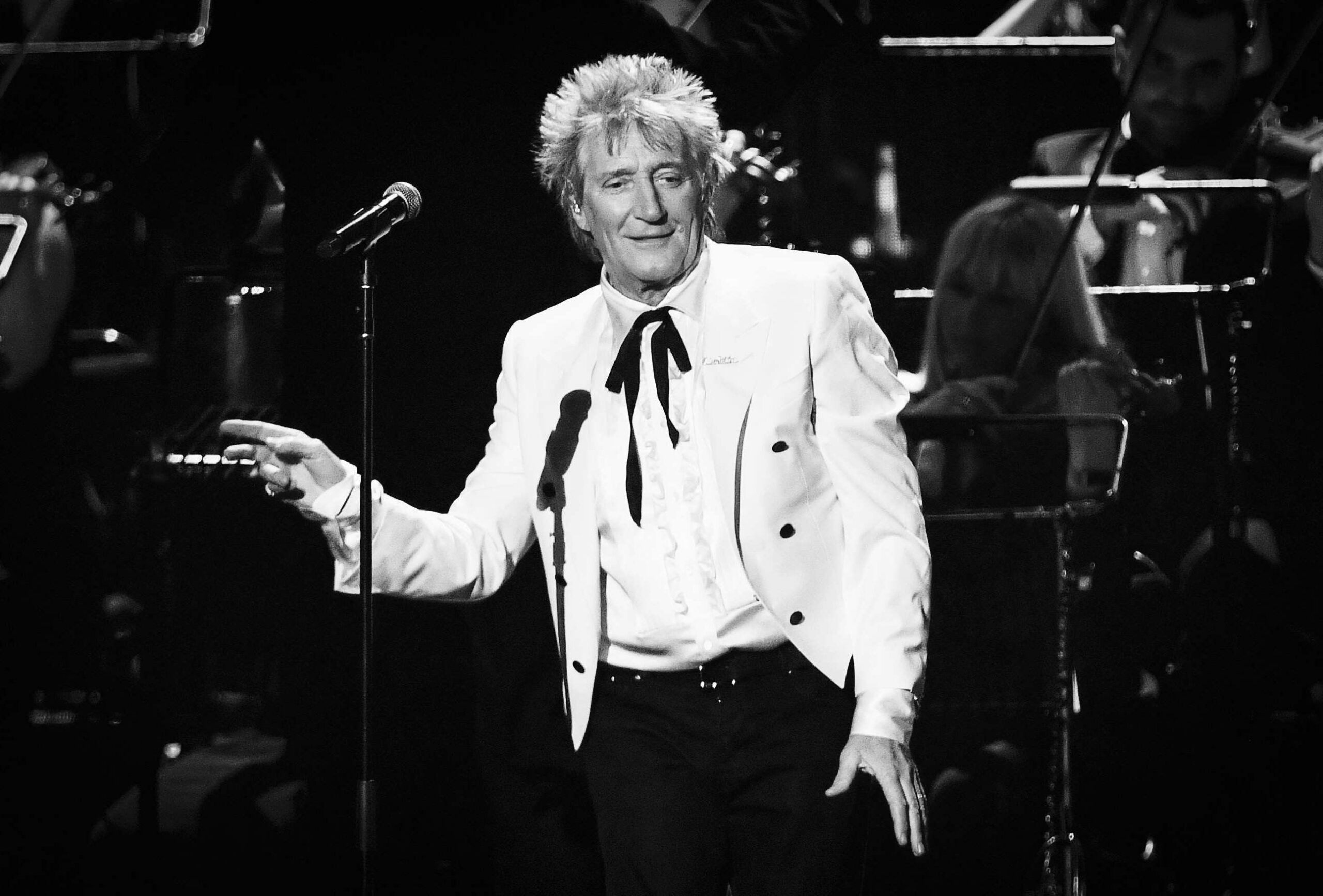 Sir Rod Stewart performs during The BRIT Awards 2020 at The O2, London, Feb. 18, 2020. 