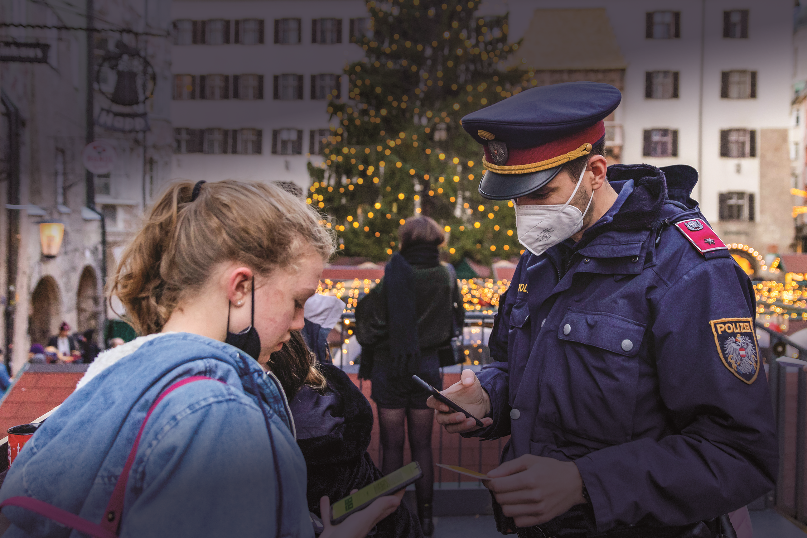 Police officers in Innsbruck, Austria