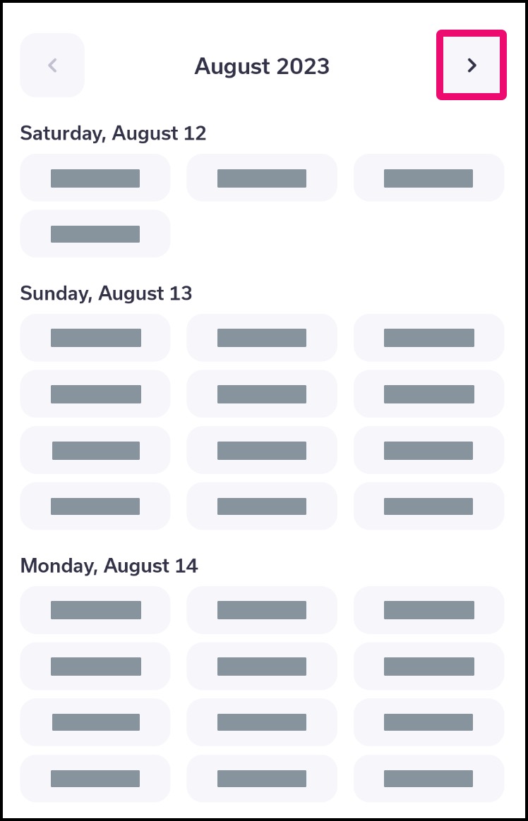 Android app Care provider date calendar