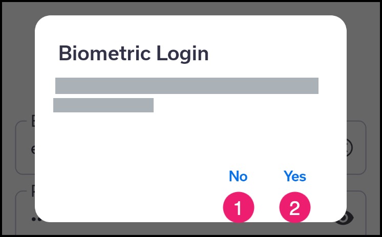 Android login page with the biometric login question