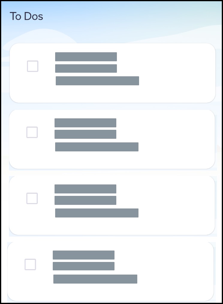 To Do list with to-do items