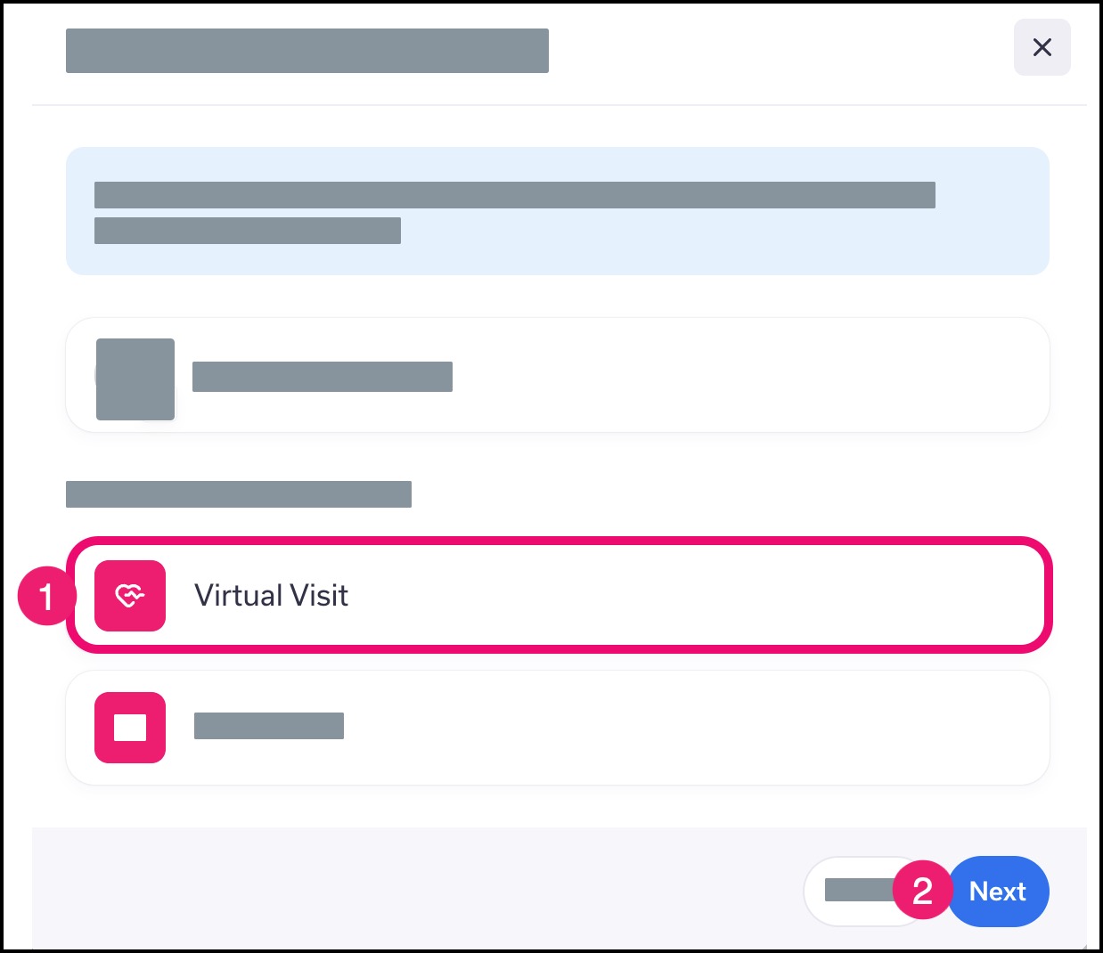 Provider virtual appointment types