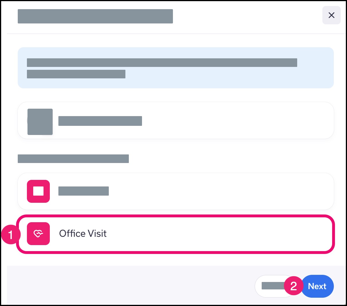 Provider appointment types