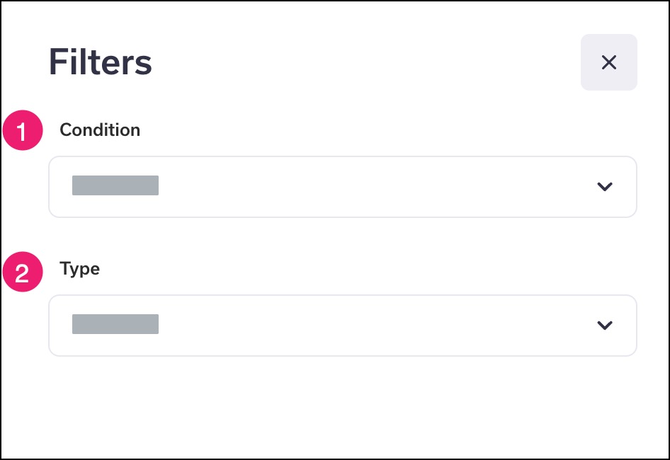 Care Journey filter page showing different types of filter options