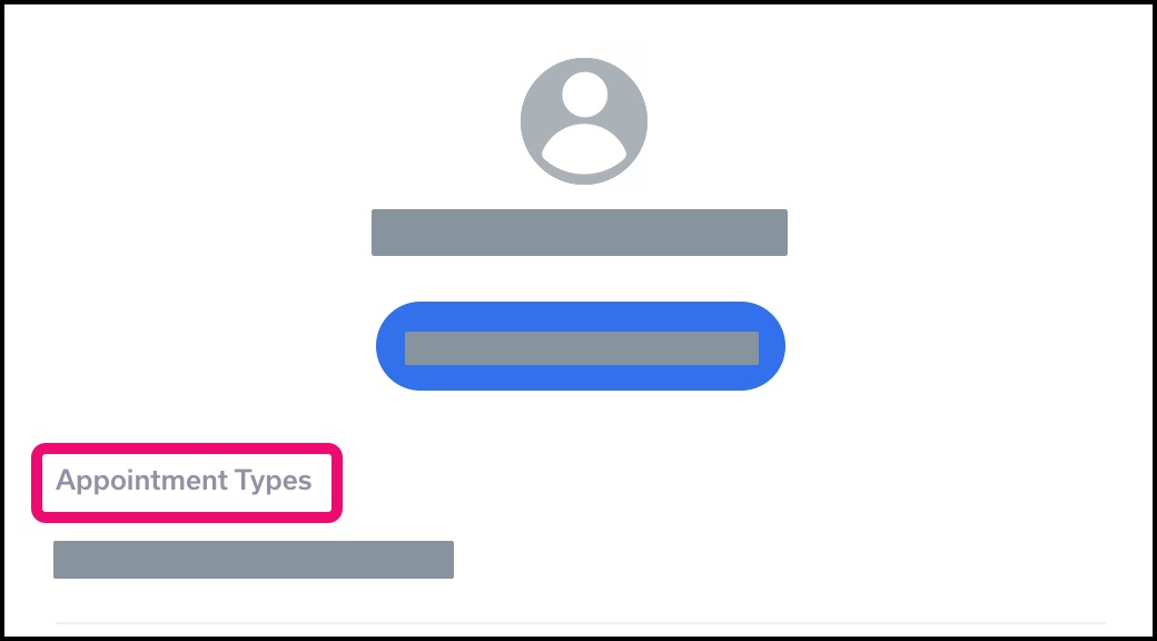 Provider Appointment Types Heading