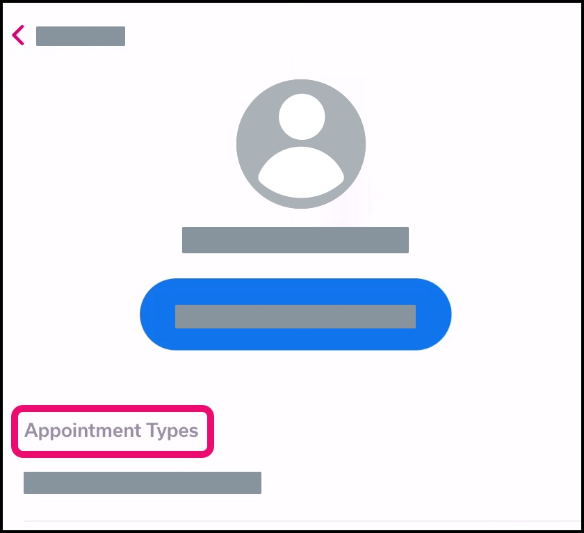 Provider Appointment Types Heading