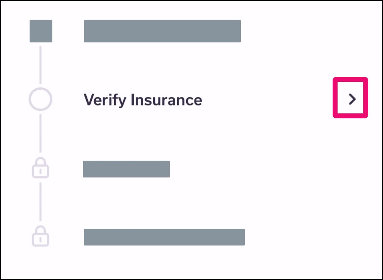 App appointments section with Verify Insurance link