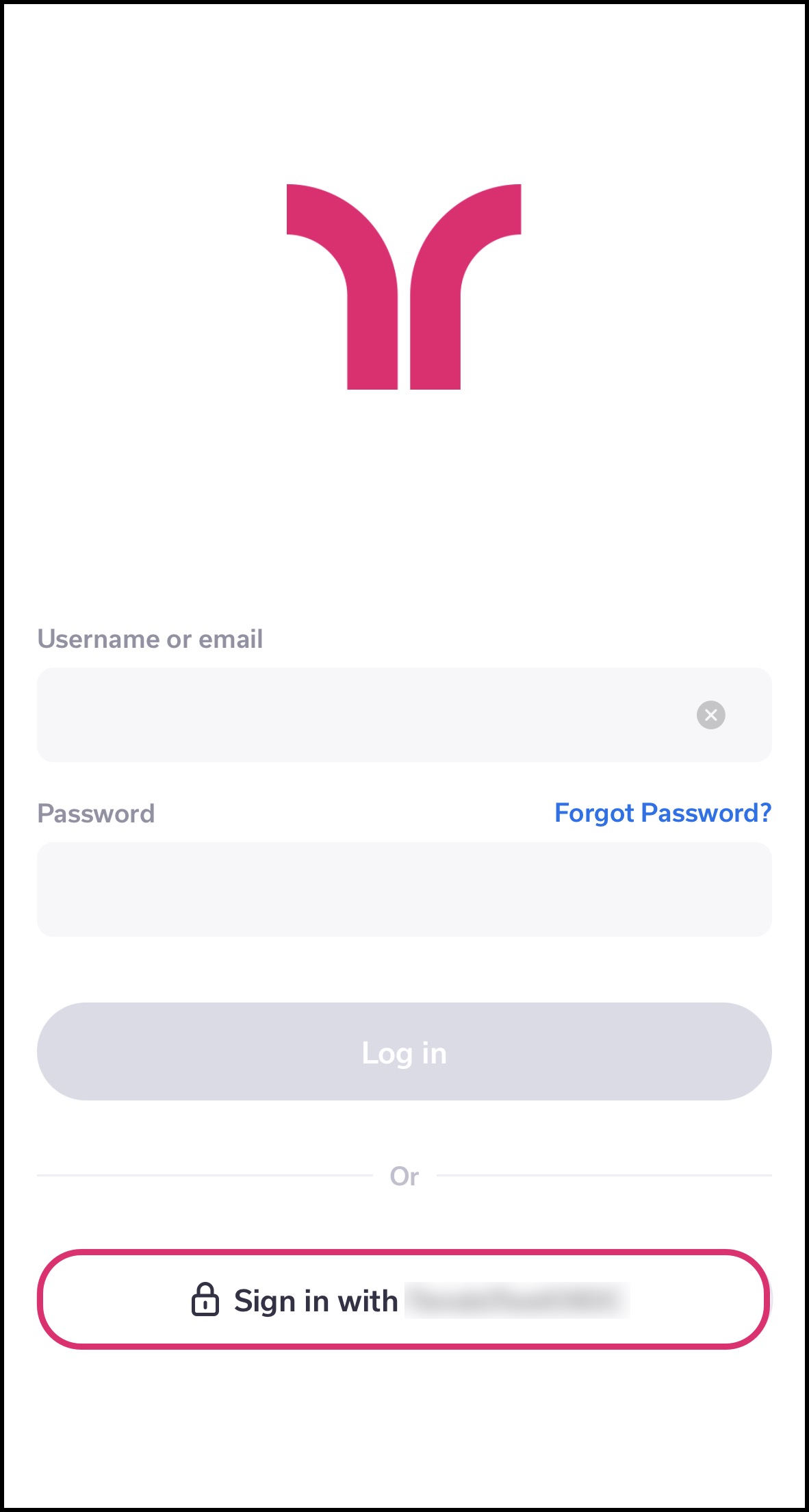 Mobile Single Sign-On login button