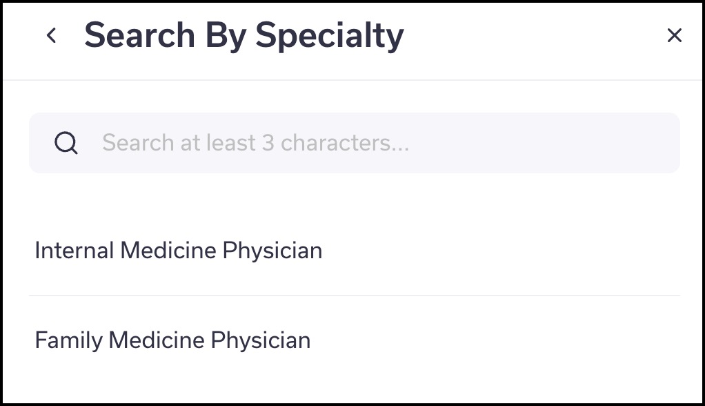 Get Care by Specialty