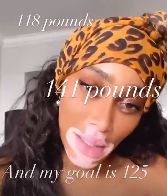 Aumento de peso: Winnie Harlow ha divulgado detalles de su aumento de peso encerrado y reveló que ha subido 23 libras (las primeras 6 libras) desde que apareció en el programa de Victoria's Secret en 2018.