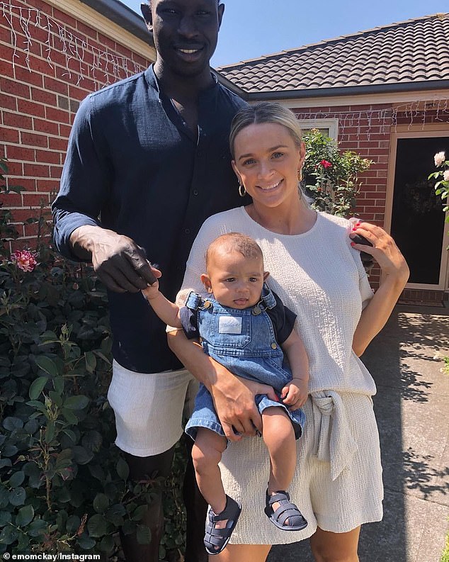 Poniendo una cara valiente: WAG Emily McKay compartió un dulce video de su hijo Hendrix, uno, bailando, mientras regresaba a las redes sociales después de que su sorpresa se separara de la estrella de la AFL Majak Daw.