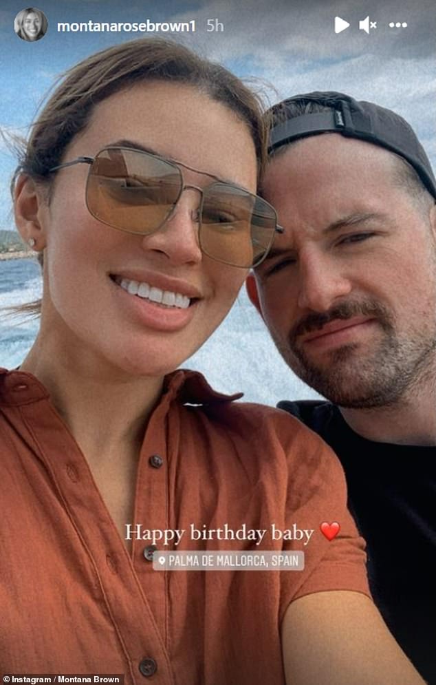 'Feliz cumpleaños bebé': Montana Brown compartió raras fotos de su novio Mark O'Connor en Instagram el sábado, mientras celebraban su cumpleaños en Mallorca, España