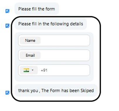 once clicked on skipped the flow moves to the next block