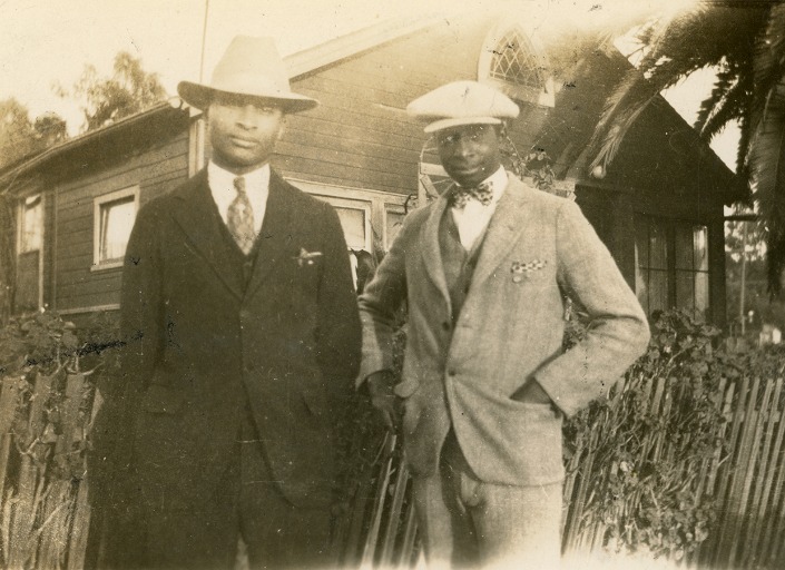 Donald and Vernon Brunson in Front of their Family Home