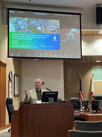 Vice Chair Santos at the WTP Master Plan Scoping Meeting March 13