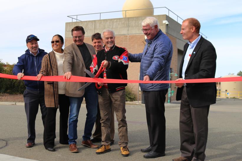 X-Band dedication ribbon cutting