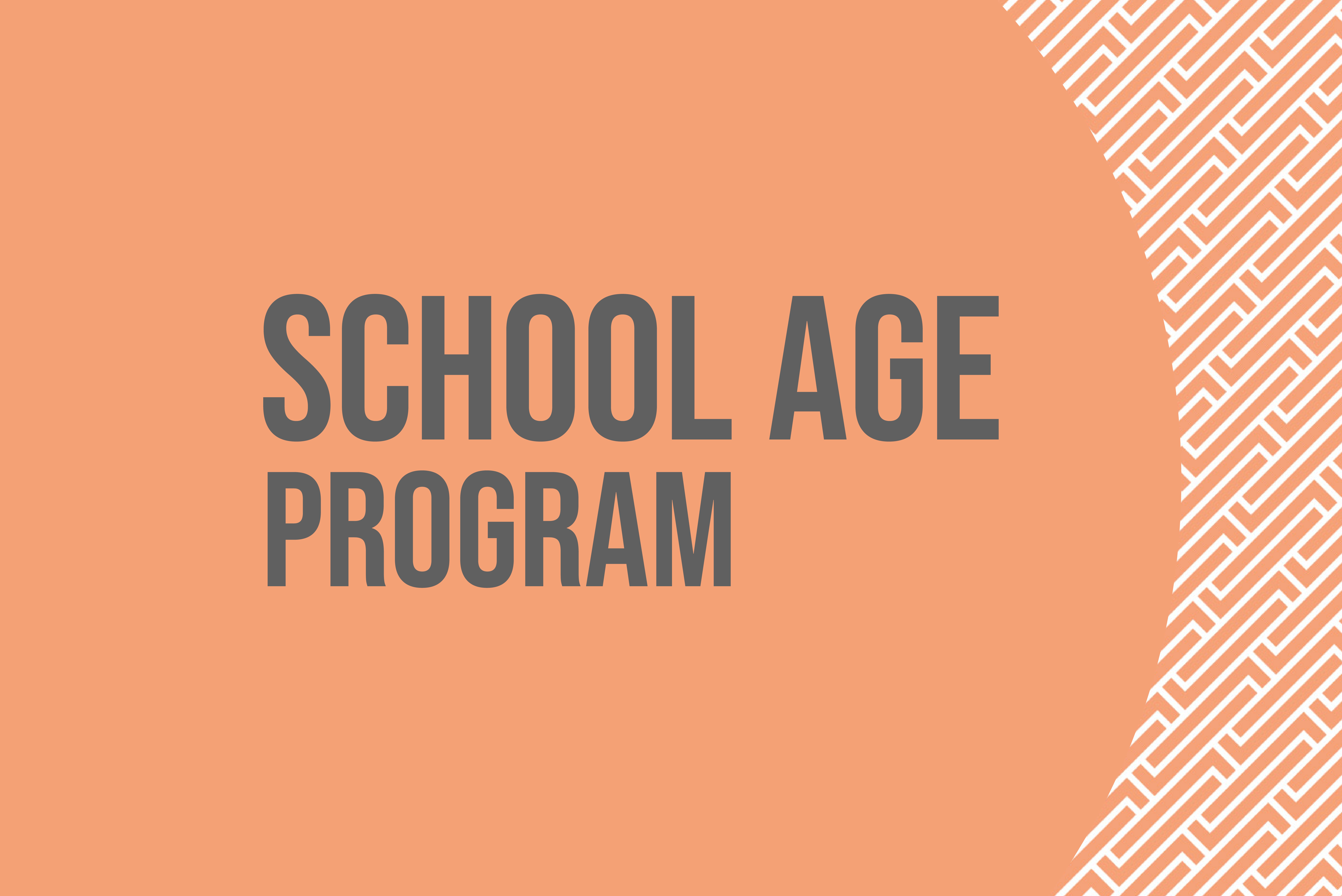 School Age Program Text on peach colored background