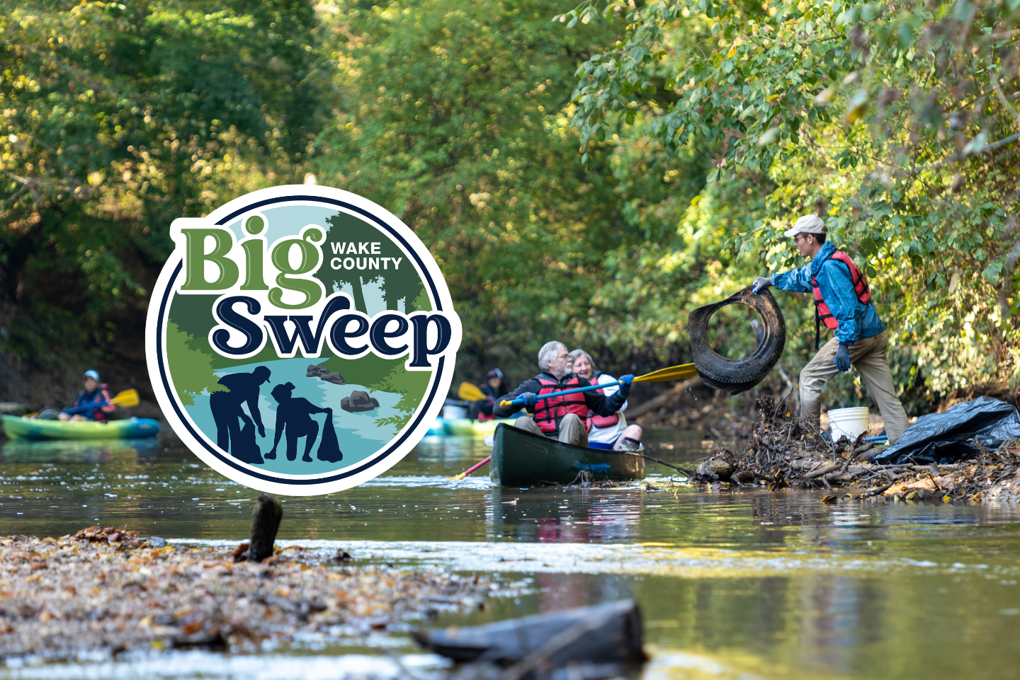 Big Sweep logo with volunteers