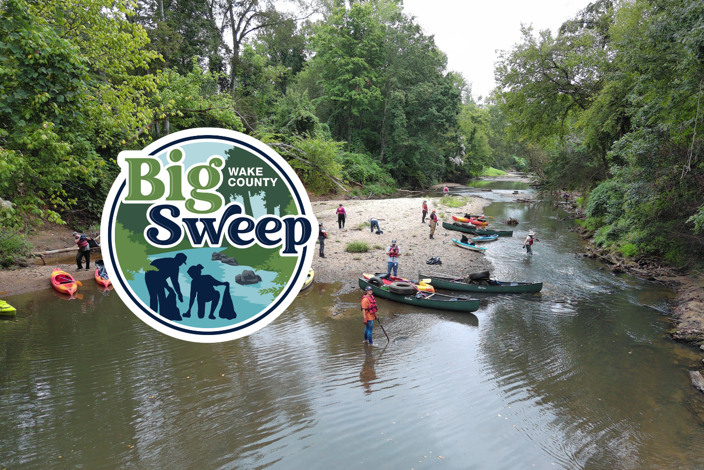 Big Sweep logo with volunteers