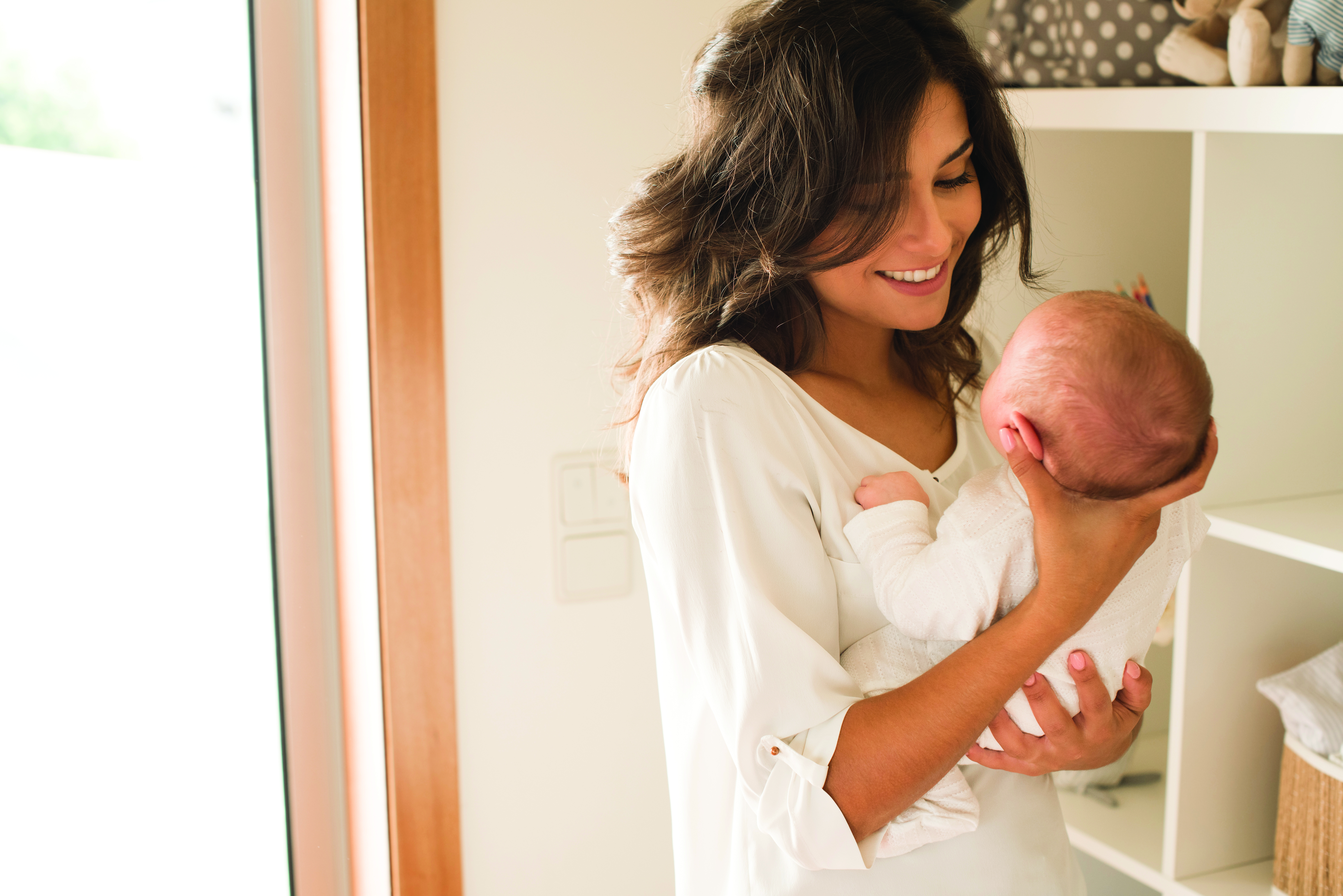 woman with newborn baby