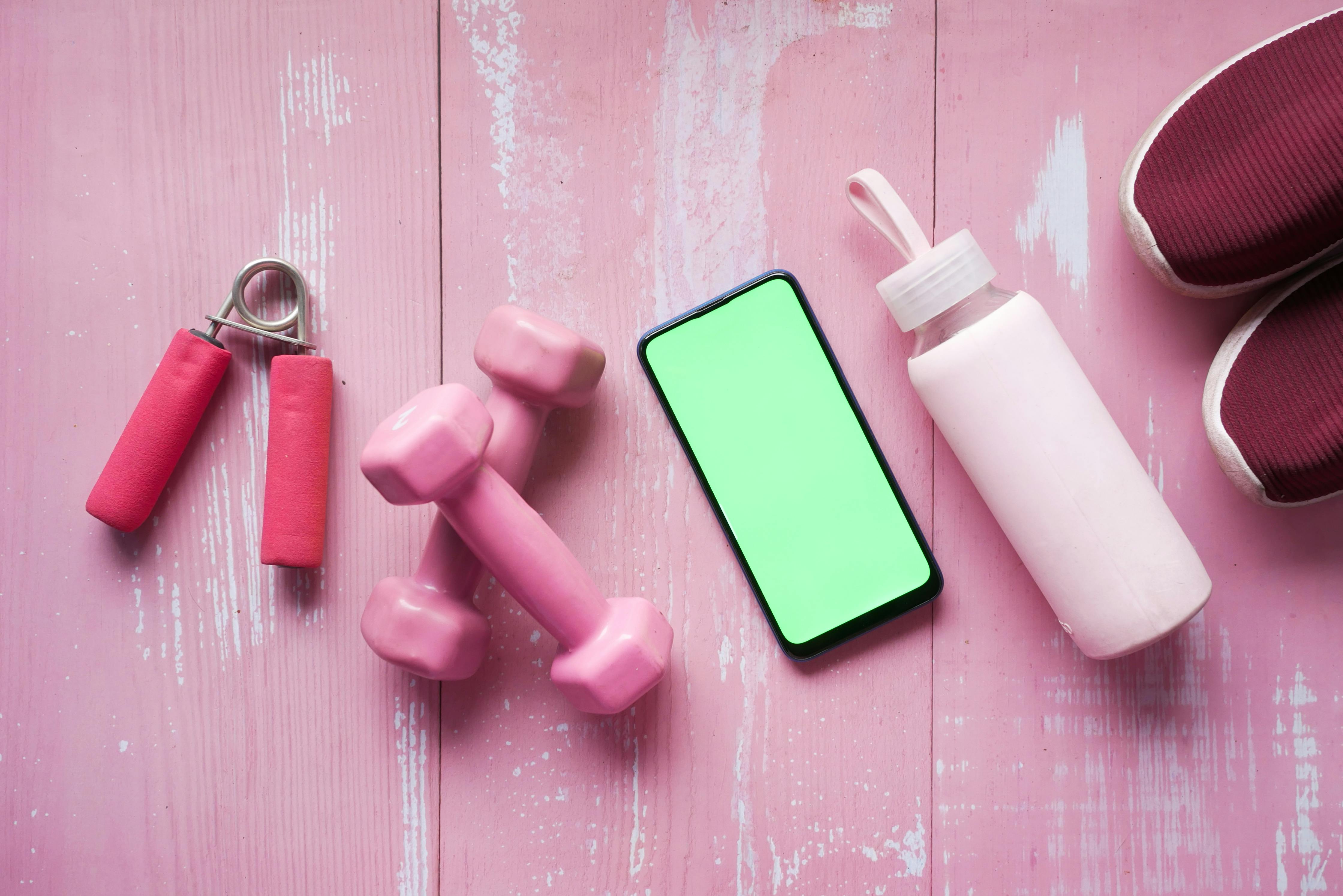 pink fitness equipment 
