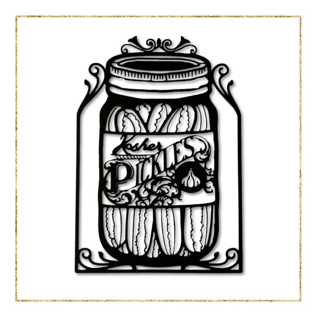 papercut art of a jar of pickles