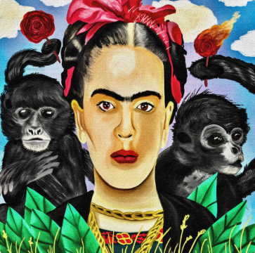 Image: Myles Brown, “Thank You Frida Kahlo,,” Adobe Fresco Illustration. 11”x14” @Myles Brown