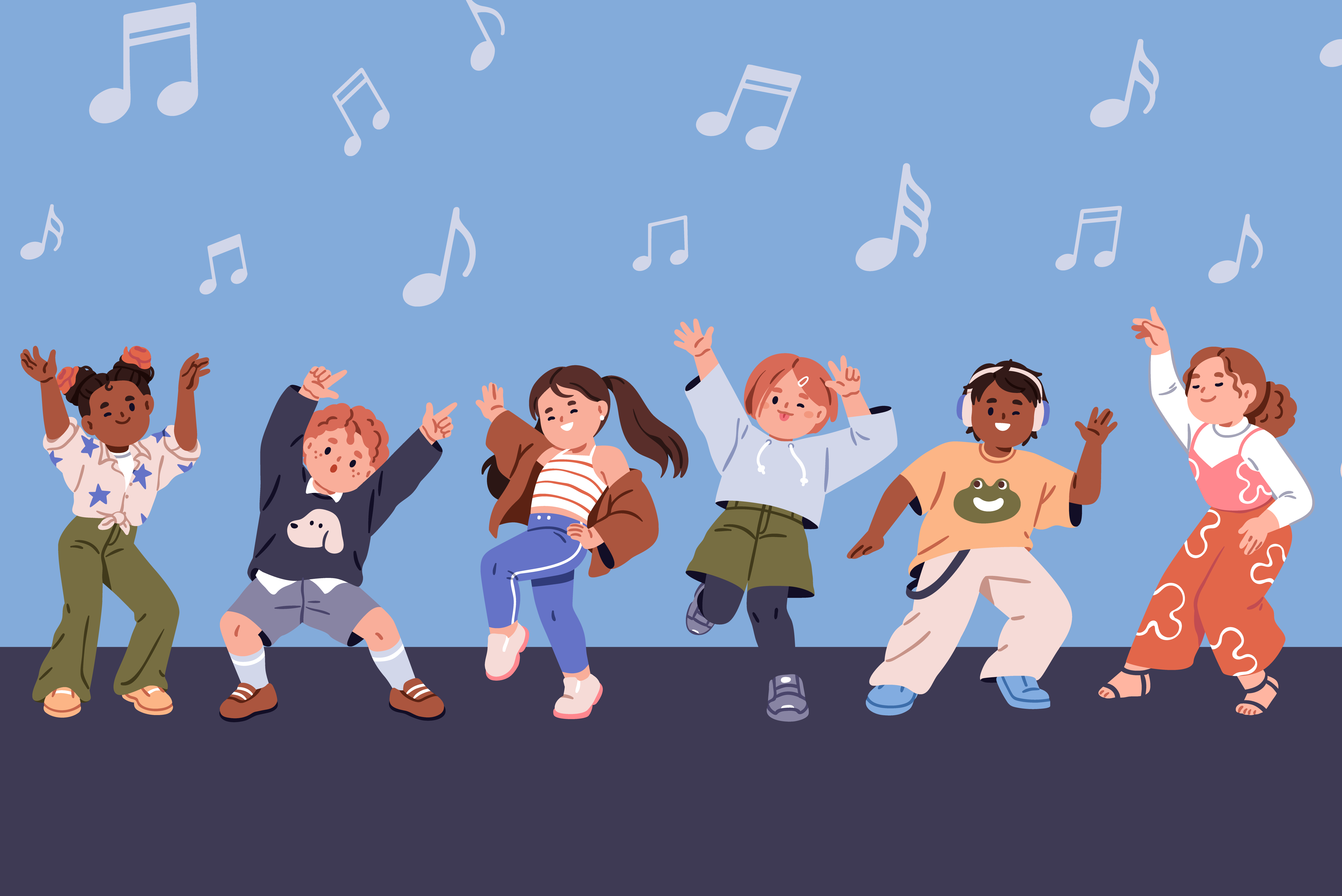 Children dancing to music