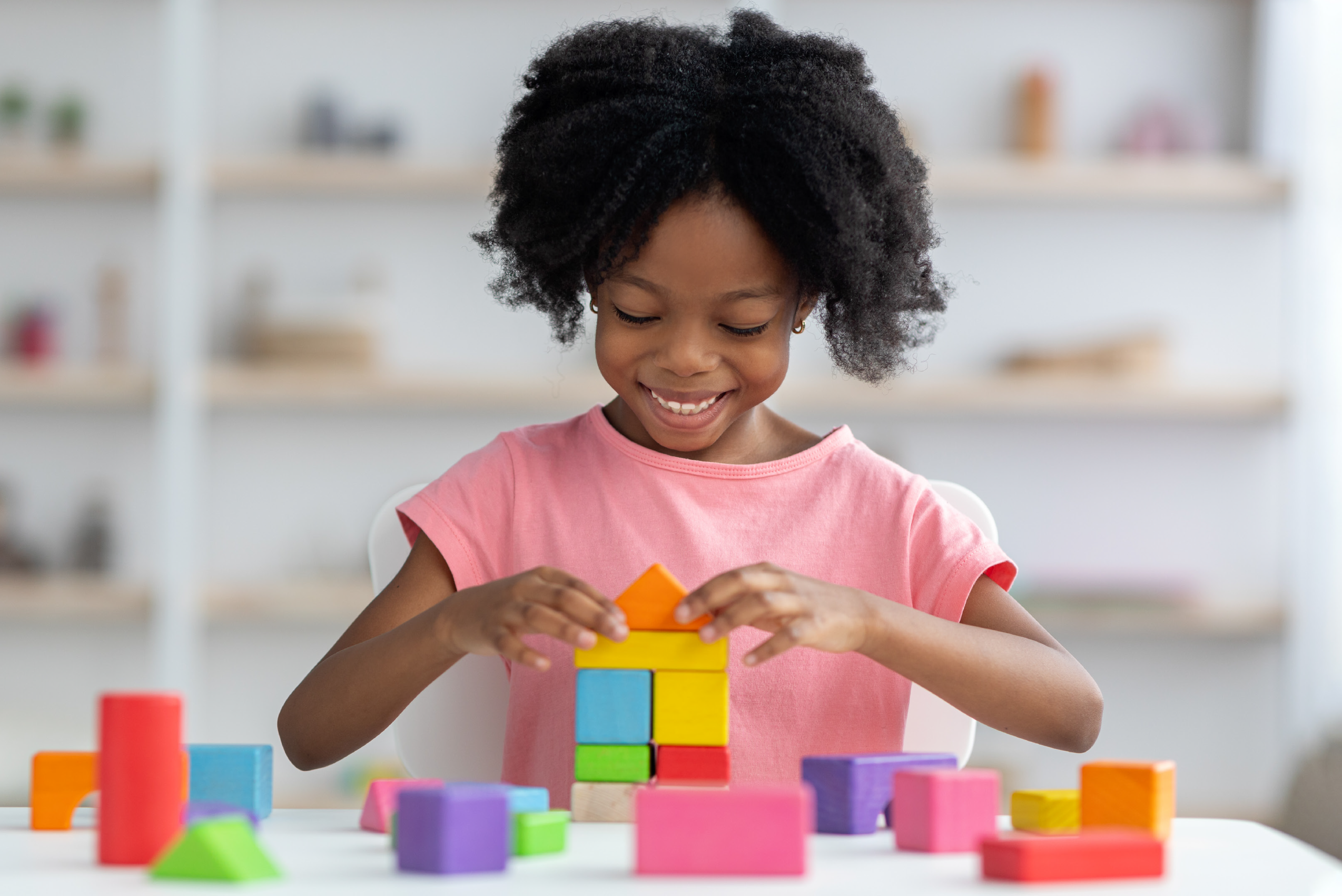 Child playing with blocks