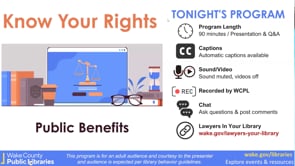 Screencap taken from Know Your Rights : Public Benefits | May 2026
