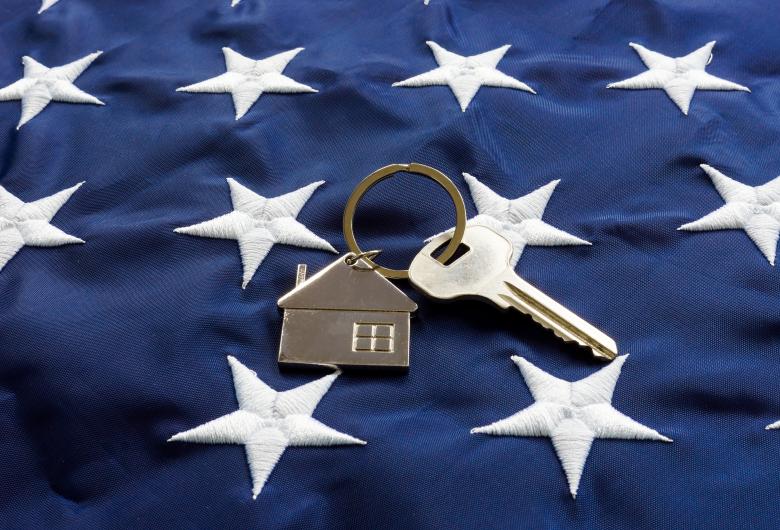 House Key on American Flag