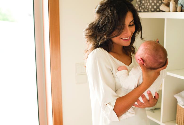woman with newborn baby