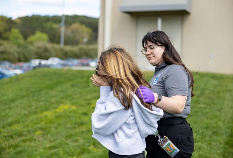 Wake EMS supporting a patient during training exercise