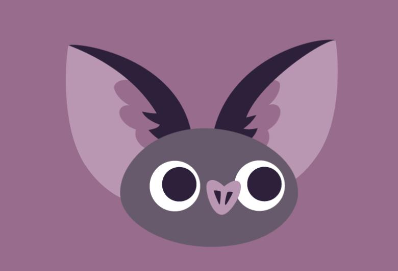 illustration of bat's head