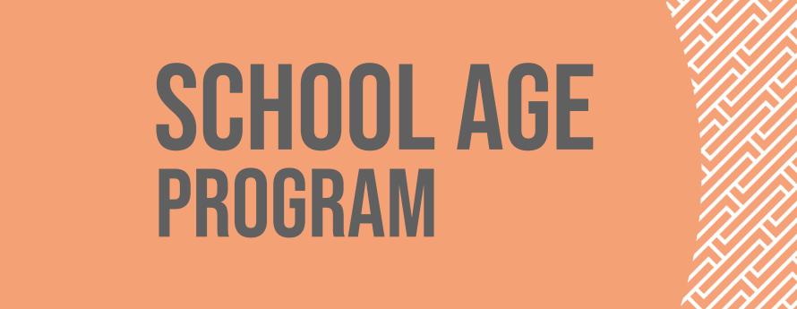 School Age Program Text on peach colored background