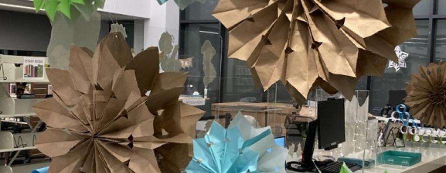 paper bag snowflakes