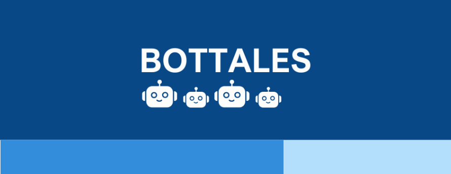 bottales, white robot heads, blue rectangles