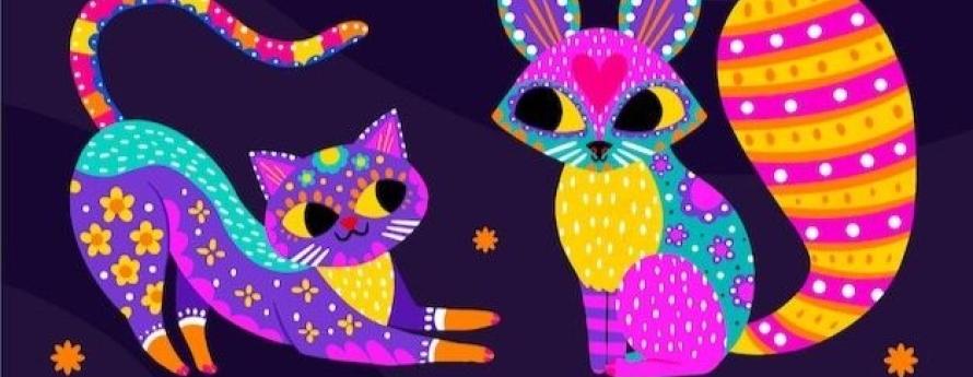 animals drawn in the alebrijes art style