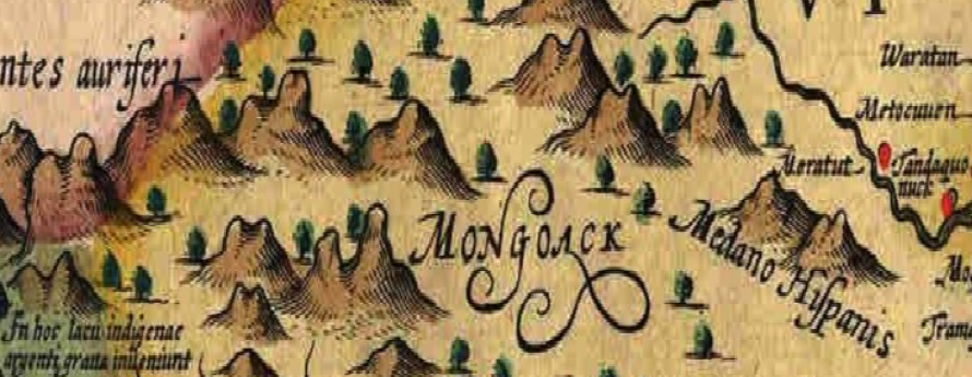 Old map of present day Virginia with tribal names marked.